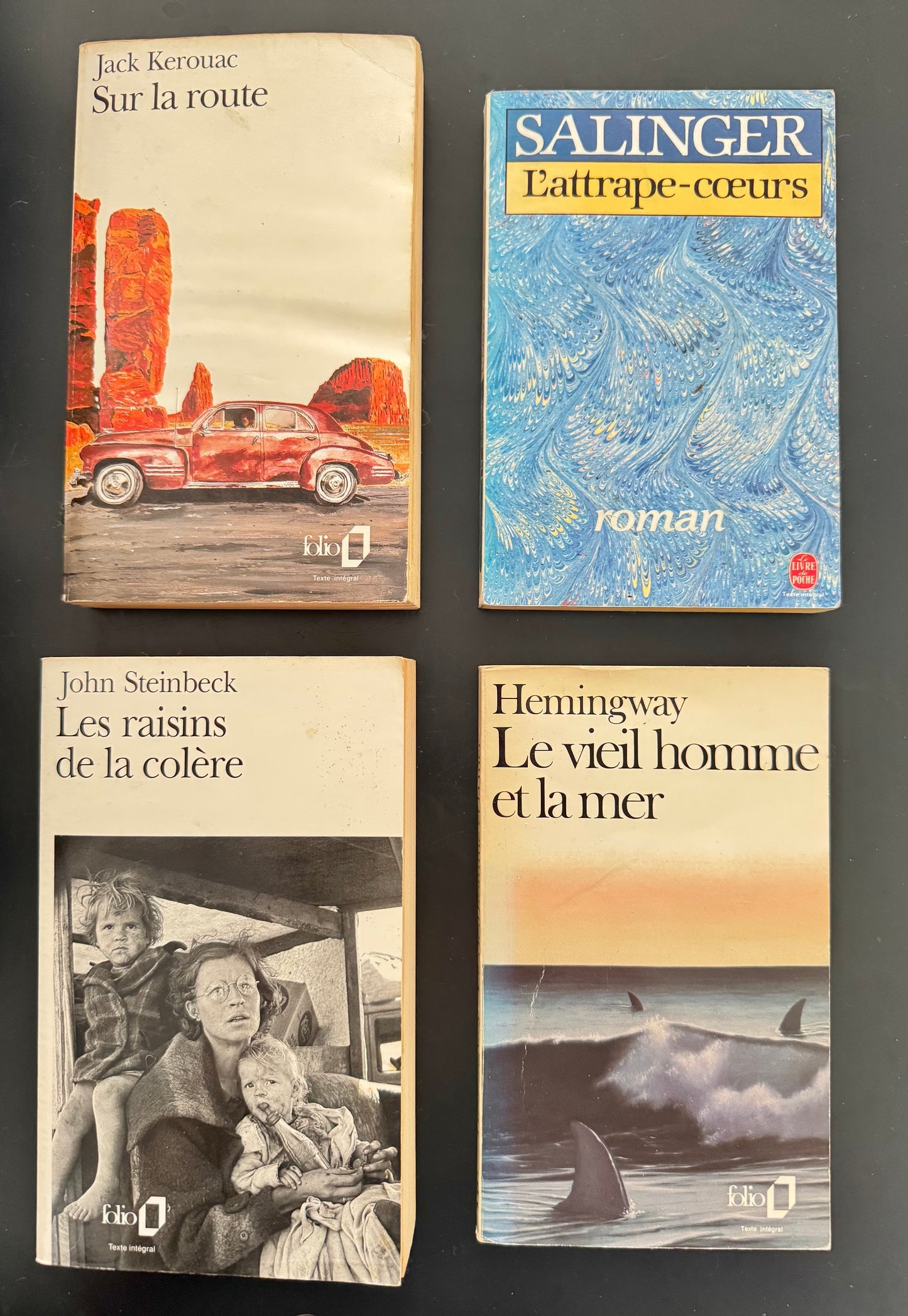 Pack Classiques US — Kerouac Sur la route + Salinger L’attrape-cœurs + Steinbeck Les raisins de la colère + Hemingway Le vieil homme et la mer