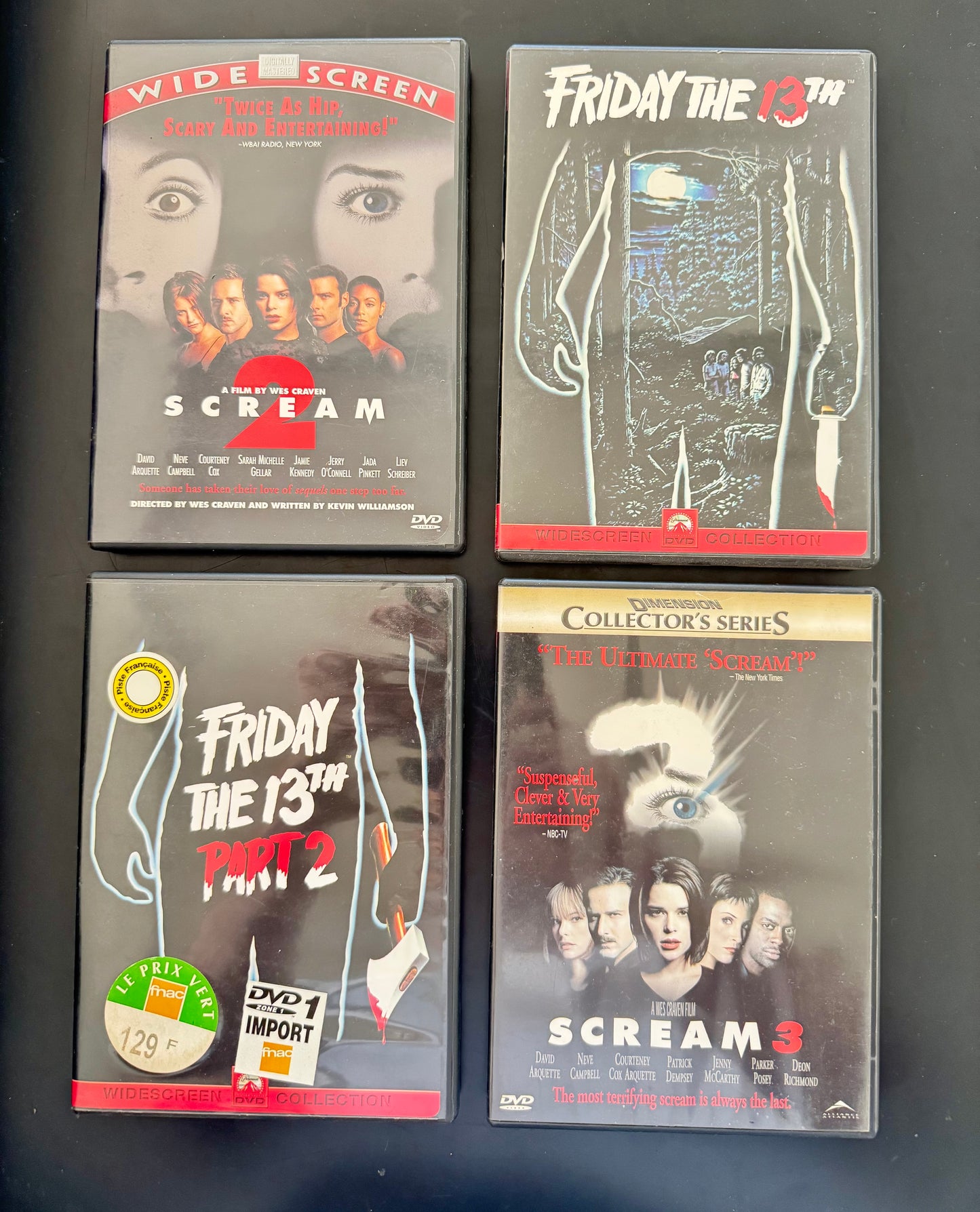 Pack Slashers – Scream 2 + Scream 3 (Collector’s Series) + Friday the 13th (1980) + Friday the 13th Part 2 — 4 DVD (US import)