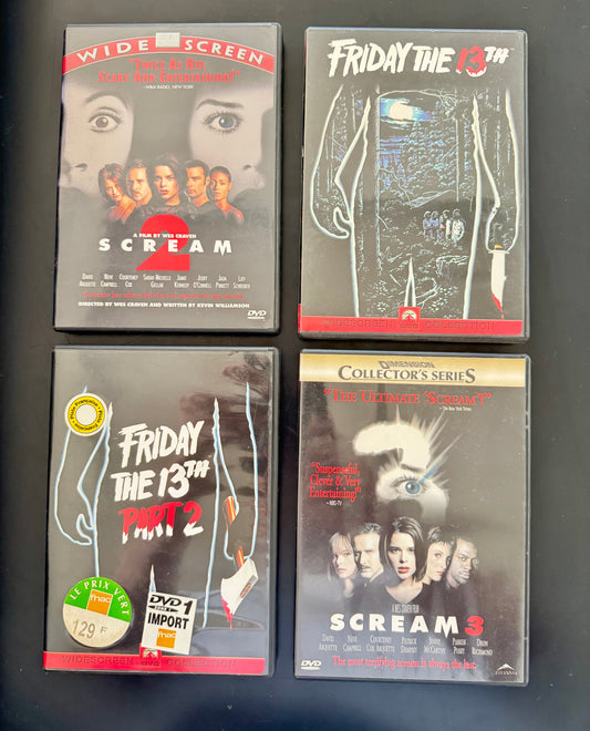 Pack Slashers – Scream 2 + Scream 3 (Collector’s Series) + Friday the 13th (1980) + Friday the 13th Part 2 — 4 DVD (US import)