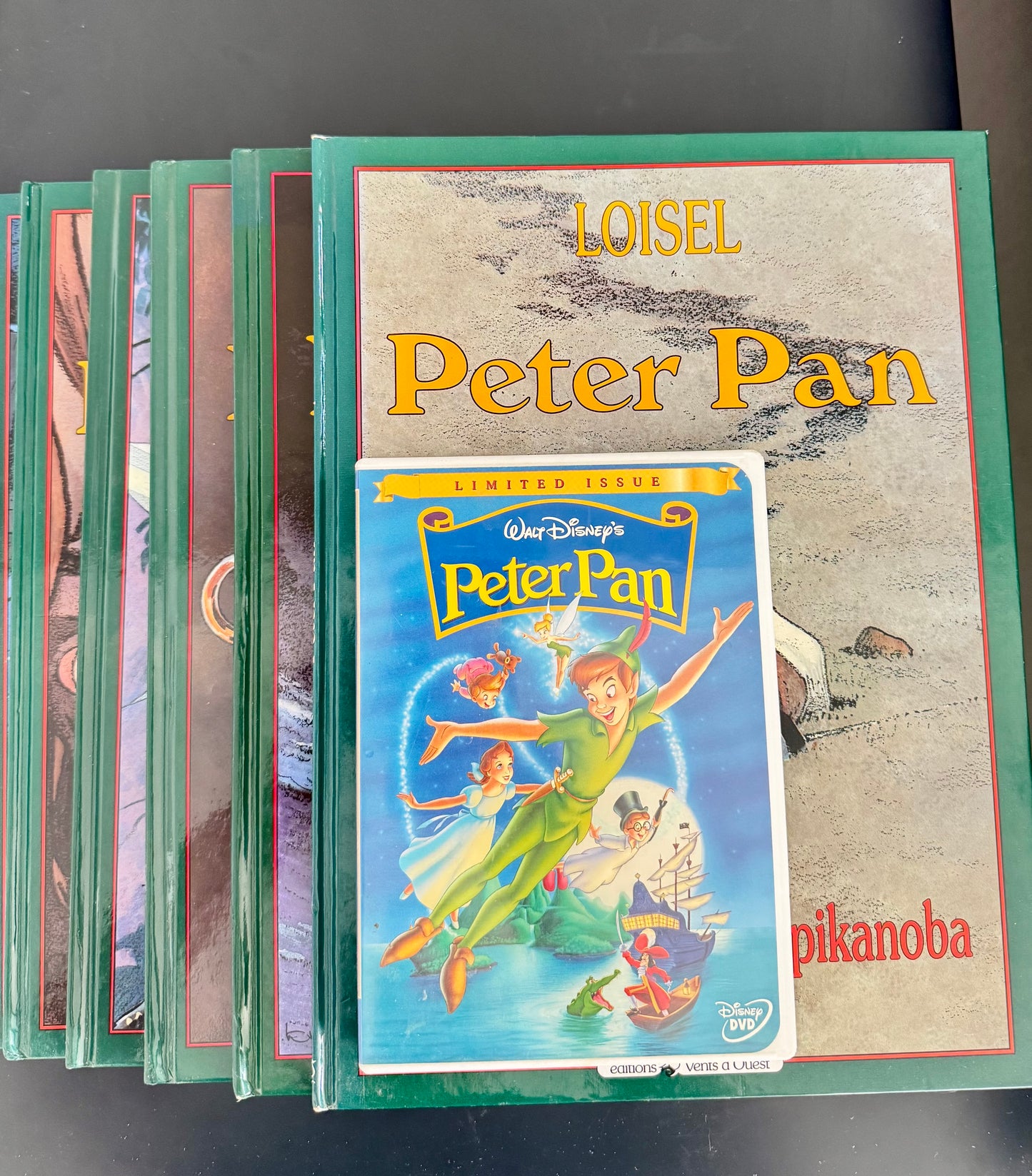 Pack Peter Pan — Série BD de Loisel (éditions Vents d’Ouest, dos vert) + Peter Pan (DVD Disney “Limited Issue”)
