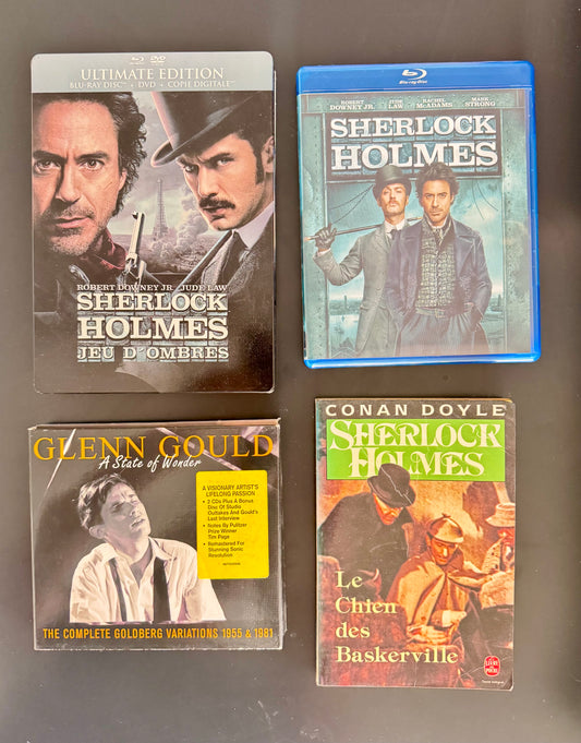 Pack Sherlock Holmes — Jeu d’ombres (Ultimate Edition Blu-ray + DVD) + Sherlock Holmes (Blu-ray) + Conan Doyle Le Chien des Baskerville (livre) + Glenn Gould A State of Wonder (3CD