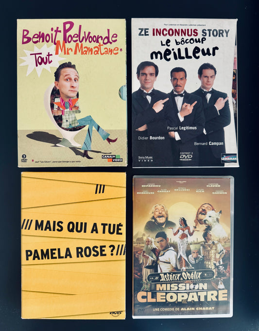 COMÉDIES FR CULTE – Poelvoorde, Les Inconnus, Pamela Rose, Astérix (DVD) – Bundle Vintage XX