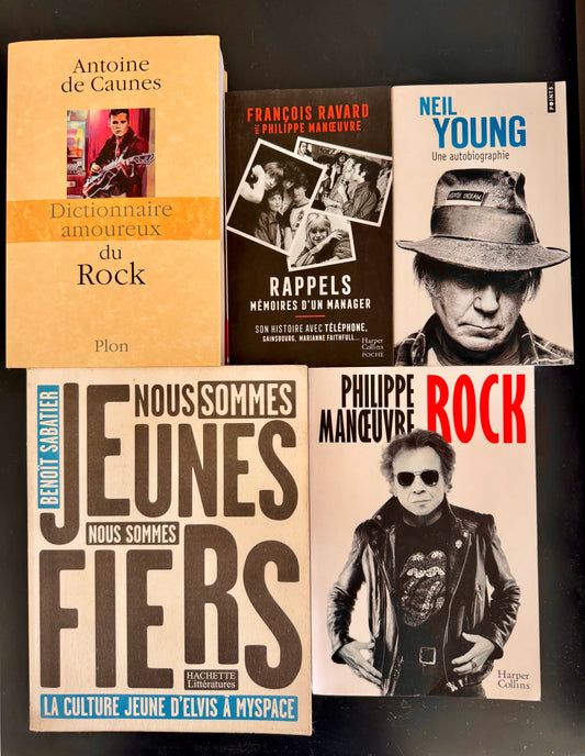 Pack Livres Rock — De Caunes, Manœuvre, Neil Young, Ravard/Manœuvre, Sabatier