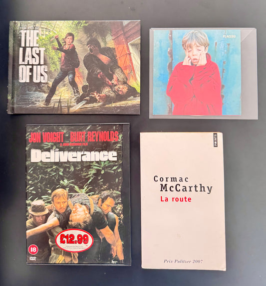 Pack Survie — The Art of The Last of Us (artbook) + Deliverance (DVD UK) + Cormac McCarthy La Route (livre) + Placebo Placebo (CD)