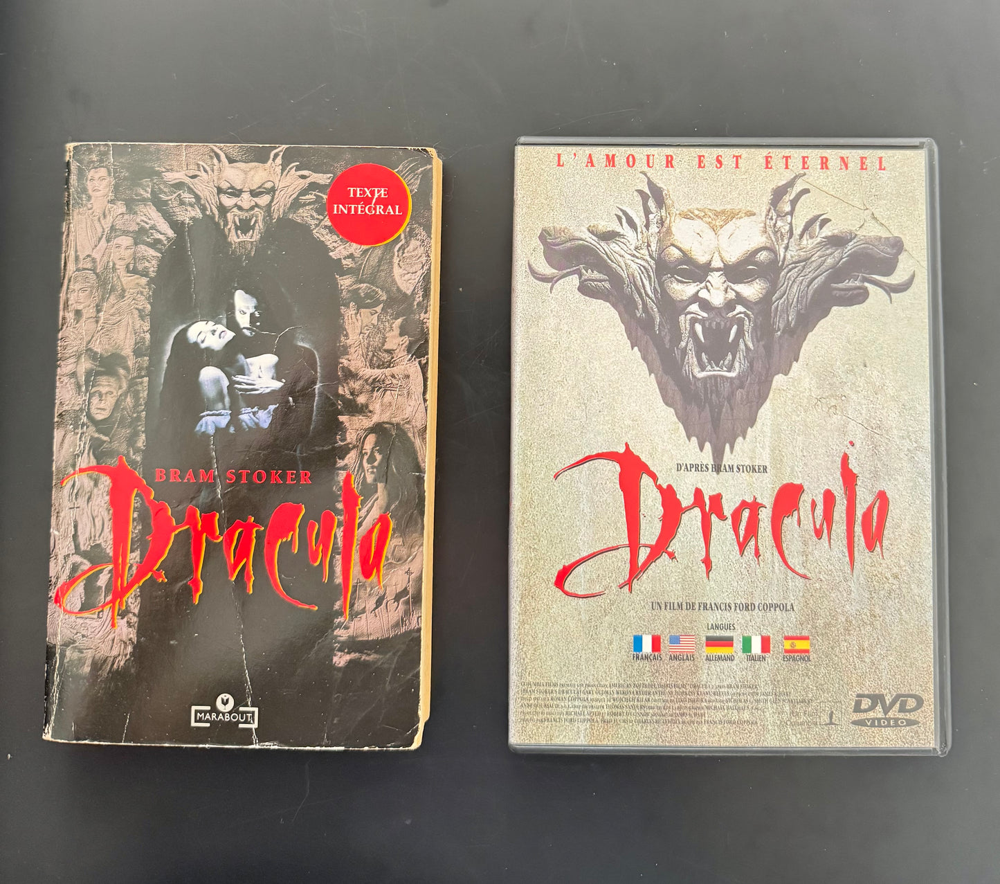 Pack Dracula — Bram Stoker (livre, FR Marabout) + Film de Francis Ford Coppola (DVD FR, édition d’époque)