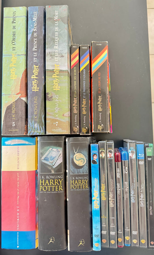 Pack Harry Potter — Livres FR & EN + sélection de films (DVD / Blu-ray / HD-DVD FR)