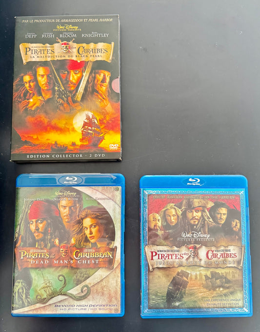 Pack Pirates des Caraïbes — 1 (DVD Collector 2 disques) + 2 (Blu-ray) + 3 (Blu-ray)