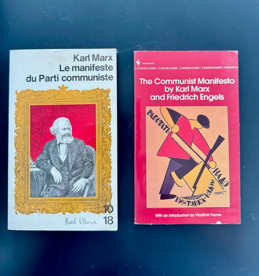 Duo “Le Manifeste du Parti communiste” (FR) + “The Communist Manifesto” (EN) – éditions poche vintage