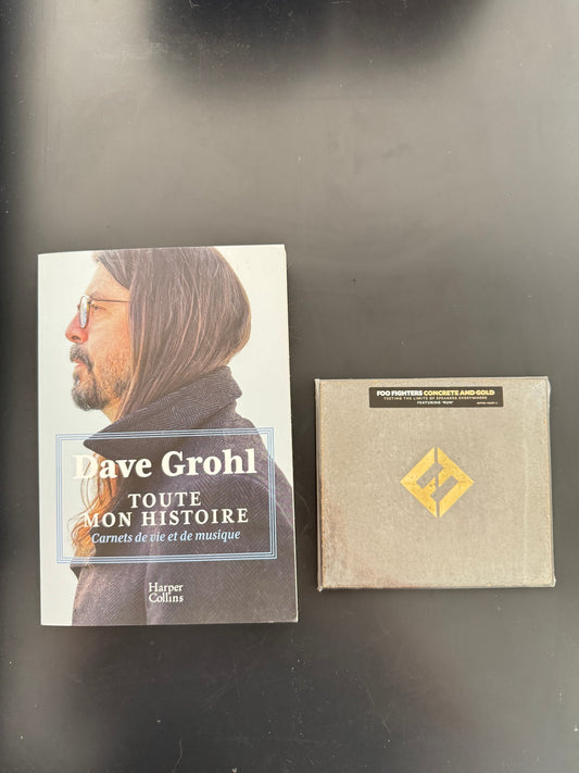 Pack Dave Grohl — Toute mon histoire (livre, FR) + Foo Fighters Concrete and Gold (CD digipack)