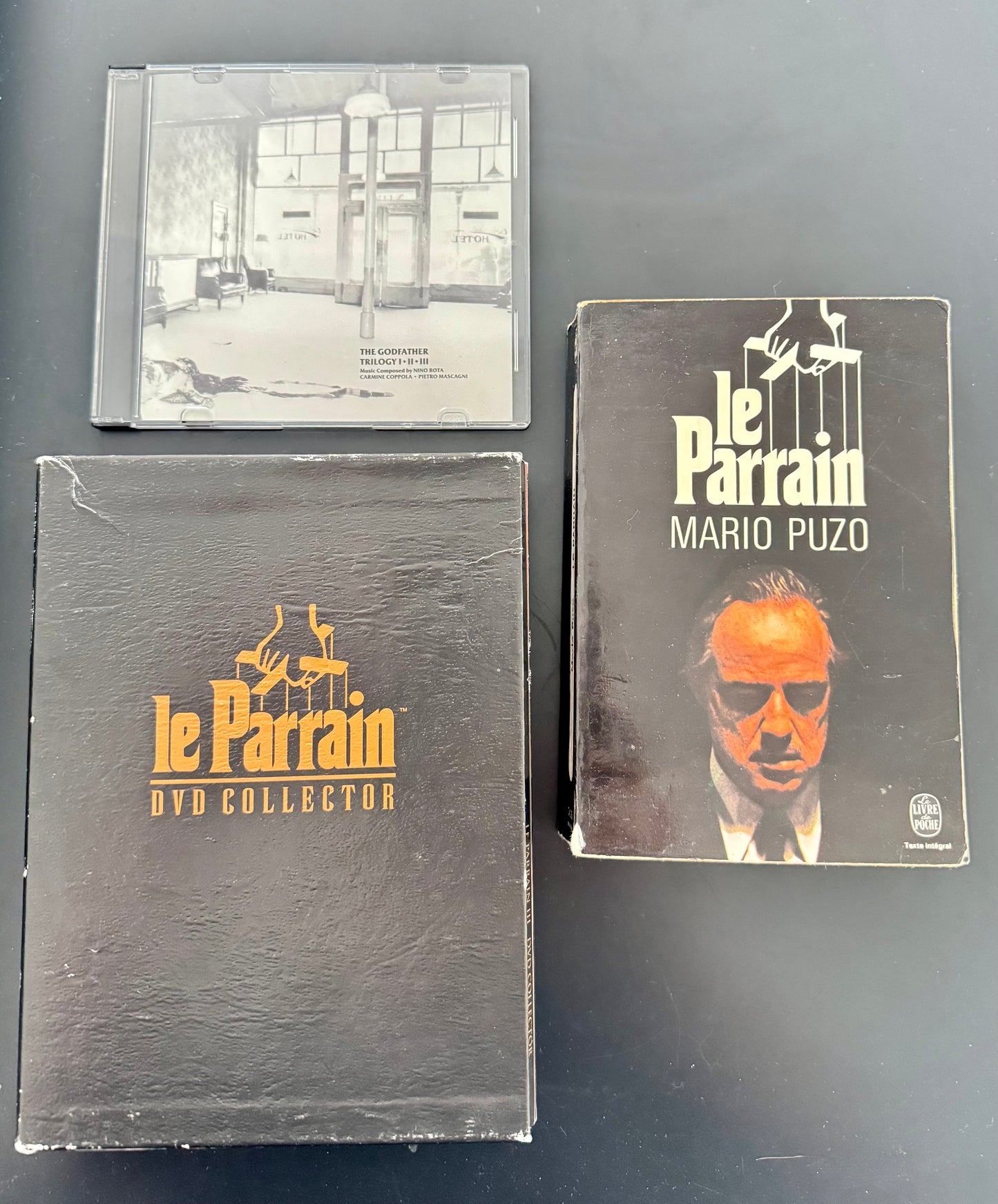 Pack Le Parrain — Coffret DVD Collector (FR) + BO The Godfather Trilogy (CD) + Roman de Mario Puzo (FR)