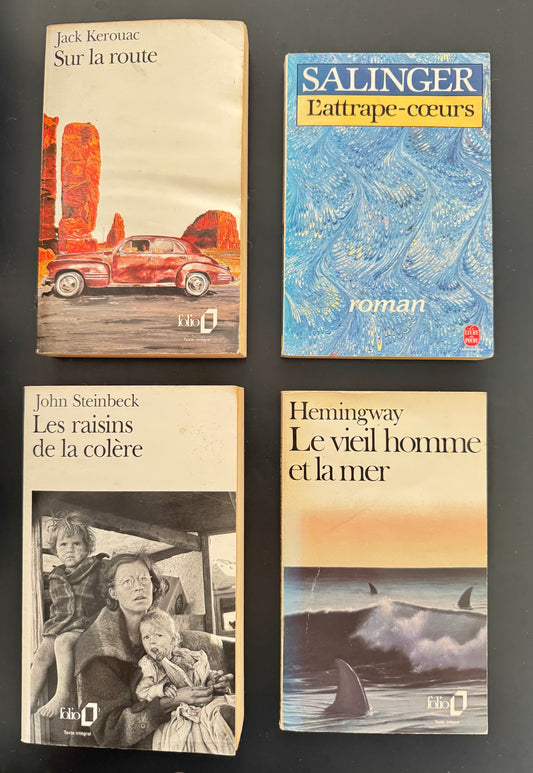 Pack Classiques US — Kerouac Sur la route + Salinger L’attrape-cœurs + Steinbeck Les raisins de la colère + Hemingway Le vieil homme et la mer