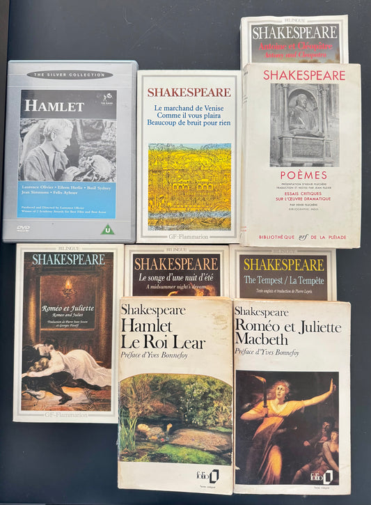 Pack Shakespeare — 9 livres (dont Pléiade & bilingues) + Hamlet (DVD UK)