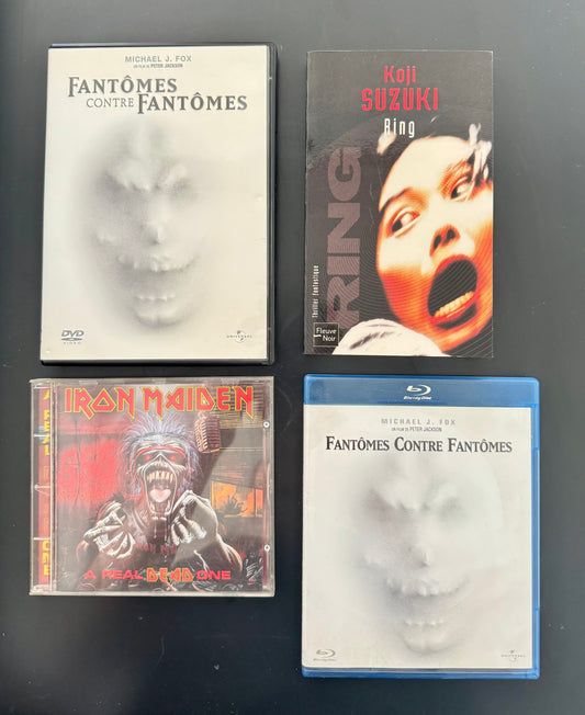 Pack Horreur — Fantômes contre Fantômes (DVD + Blu-ray) + Ring (Koji Suzuki, livre) + Iron Maiden A Real Dead One (CD)