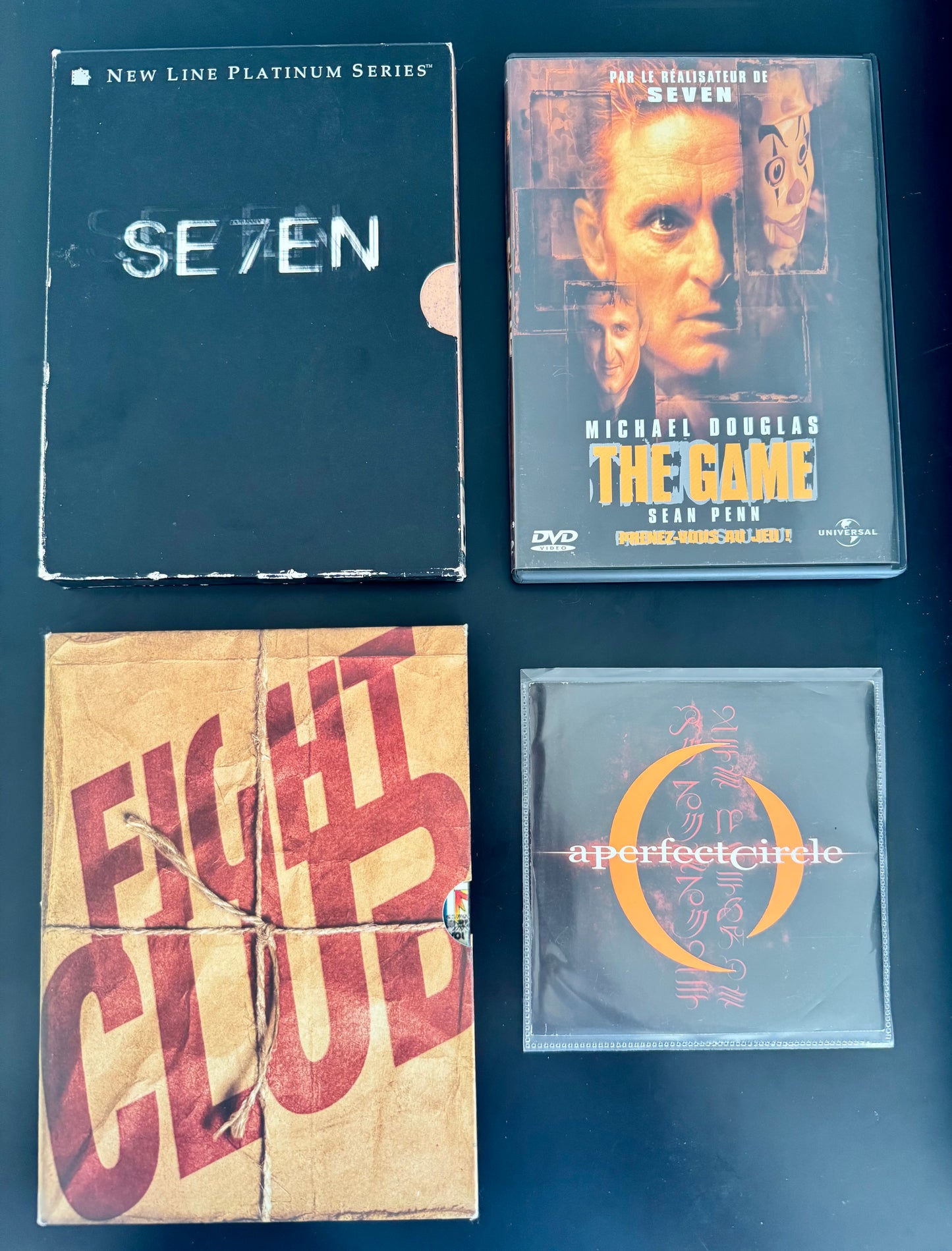 Fincher Pack – SE7EN (collector) + Fight Club (collector) + The Game (DVD) + A Perfect Circle (CD)